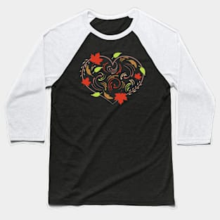 Autumn Leaves And Ornaments For A Heart On Thanksgiving Baseball T-Shirt
